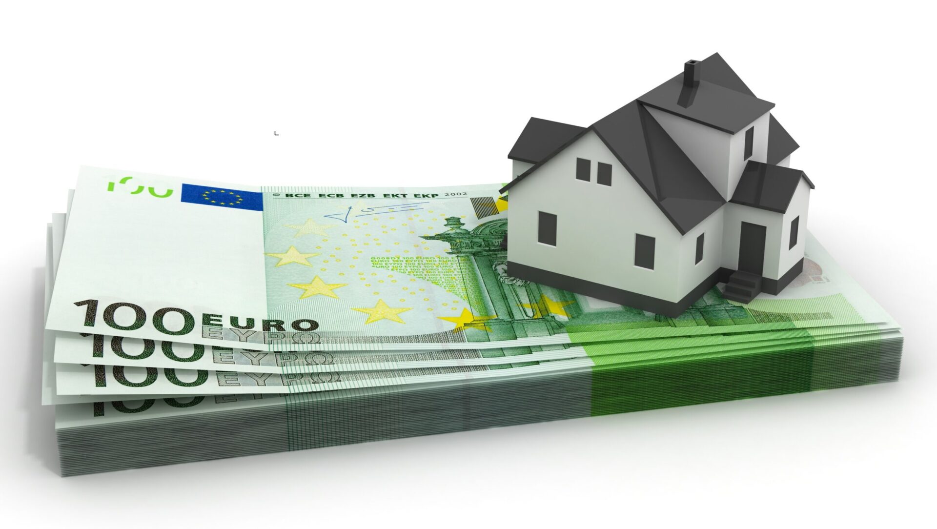 Immagine puramente decorativa dell'articolo "Leasing immobiliare abitativo" In questa immagine è mostrata una casa su un mazzetto di banconote da 100 euro. Ma la domanda sorge spontanea: "Il leasing abitativo conviene davvero?"